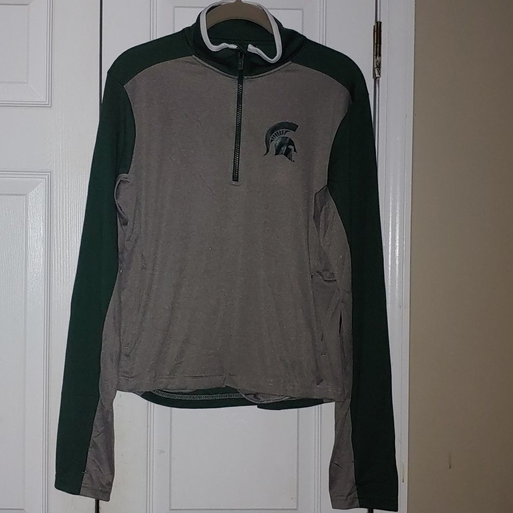 Michigan St Spartans football  long sleeve zip pullover  Sz XL (18)